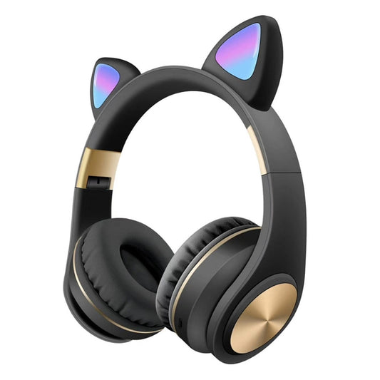Auriculares Bluetooth con orejas de gato y luz
