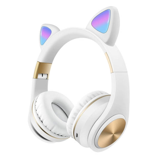 Auriculares Bluetooth con orejas de gato y luz