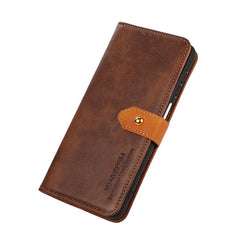 Funda de cuero con tapa para teléfono con te...