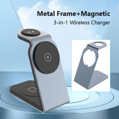 Cargador inalámbrico magnético de metal 3 en 1