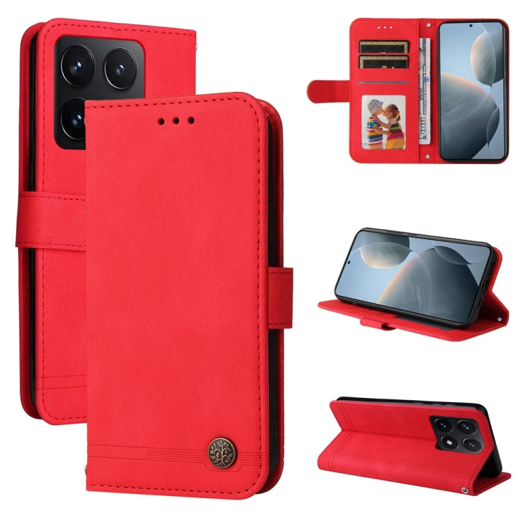 Funda de cuero para teléfono con botones de ...