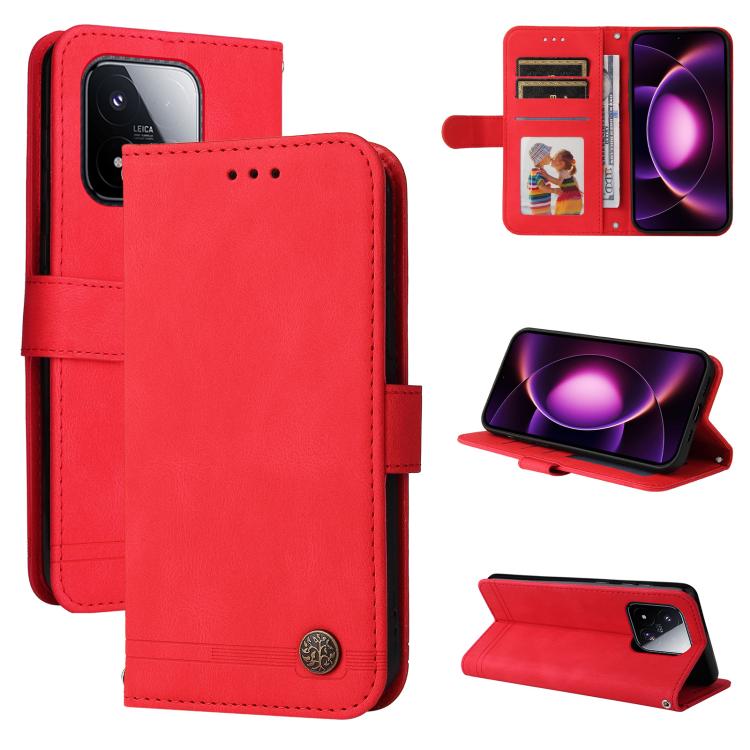 Funda de cuero para teléfono con botones de ...