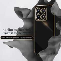 Funda para teléfono de TPU con borde dorado ...