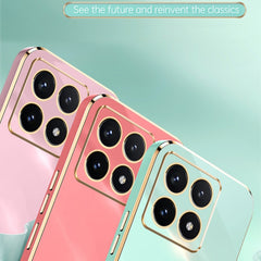 Funda para teléfono de TPU con borde dorado ...