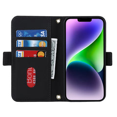 Funda de cuero para teléfono con cordón y te...