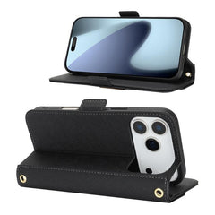 Funda de cuero para teléfono con cordón y te...