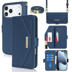 Funda de cuero para teléfono con cordón y te...