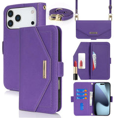 Funda de cuero para teléfono con cordón y te...