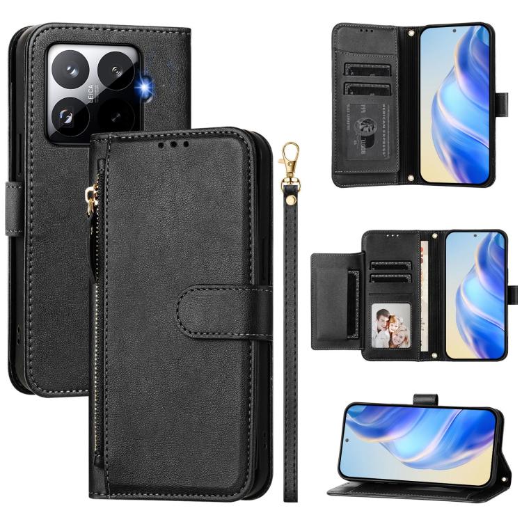 Estuche de cuero para teléfono con cremaller...