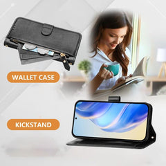 Estuche de cuero para teléfono con cremaller...