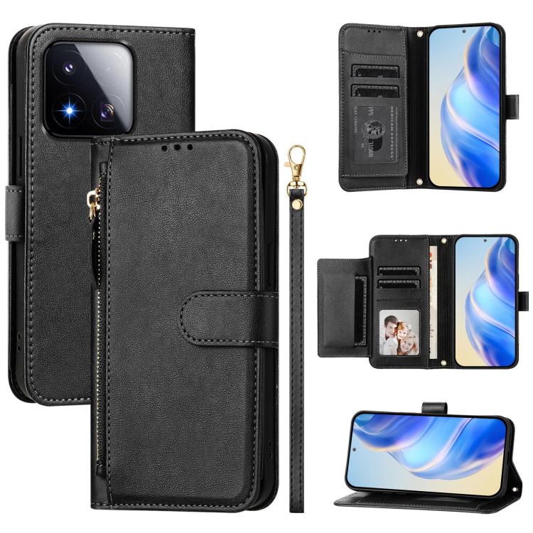 Estuche de cuero para teléfono con cremaller...