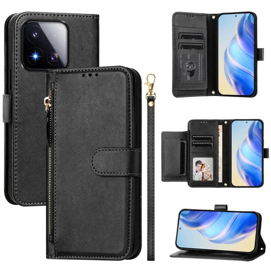 Estuche de cuero para teléfono con cremaller...