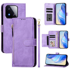Estuche de cuero para teléfono con cremaller...
