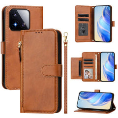 Estuche de cuero para teléfono con cremaller...