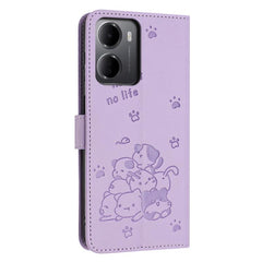 Funda de cuero para teléfono con gatito en r...
