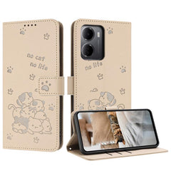 Funda de cuero para teléfono con gatito en r...