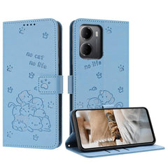 Funda de cuero para teléfono con gatito en r...