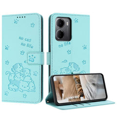 Funda de cuero para teléfono con gatito en r...