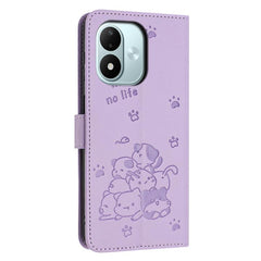 Funda de cuero para teléfono con gatito en r...