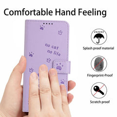Funda de cuero para teléfono con gatito en r...