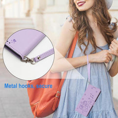 Funda de cuero para teléfono con gatito en r...