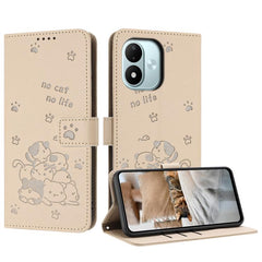 Funda de cuero para teléfono con gatito en r...