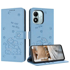 Funda de cuero para teléfono con gatito en r...
