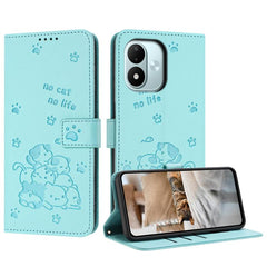 Funda de cuero para teléfono con gatito en r...