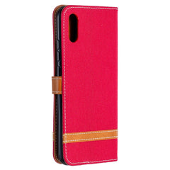Estuche de cuero con tapa horizontal de text...