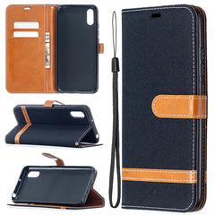 Estuche de cuero con tapa horizontal de text...