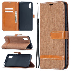 Estuche de cuero con tapa horizontal de text...