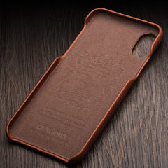 Para iPhone X / XS Funda de cuero de vaca QIALINO