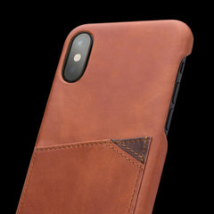 Para iPhone X / XS Funda de cuero de vaca QIALINO