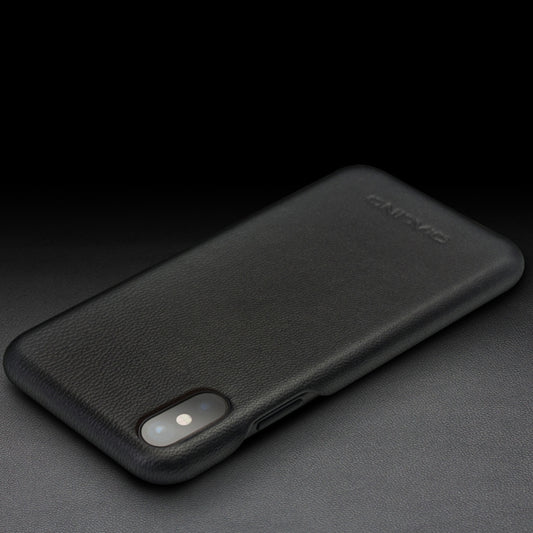 Para iPhone X / XS Funda de cuero de vaca QIALINO