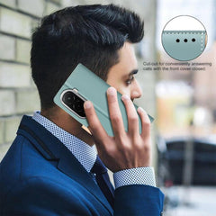 Funda de cuero antirrobo para teléfono con p...