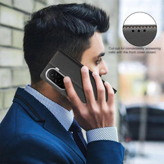 Funda de cuero antirrobo para teléfono con t...