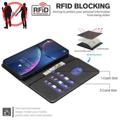 Funda de cuero antirrobo para teléfono con t...