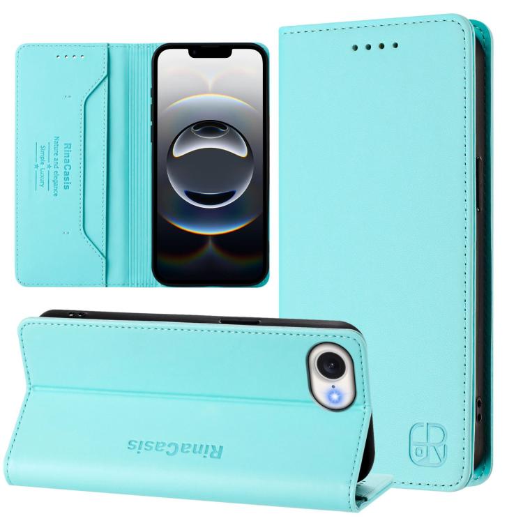 Estuche para teléfono de cuero con doble pli...