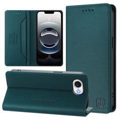 Estuche para teléfono de cuero con doble pli...