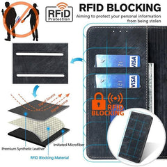 Funda de cuero magnética para teléfono con c...