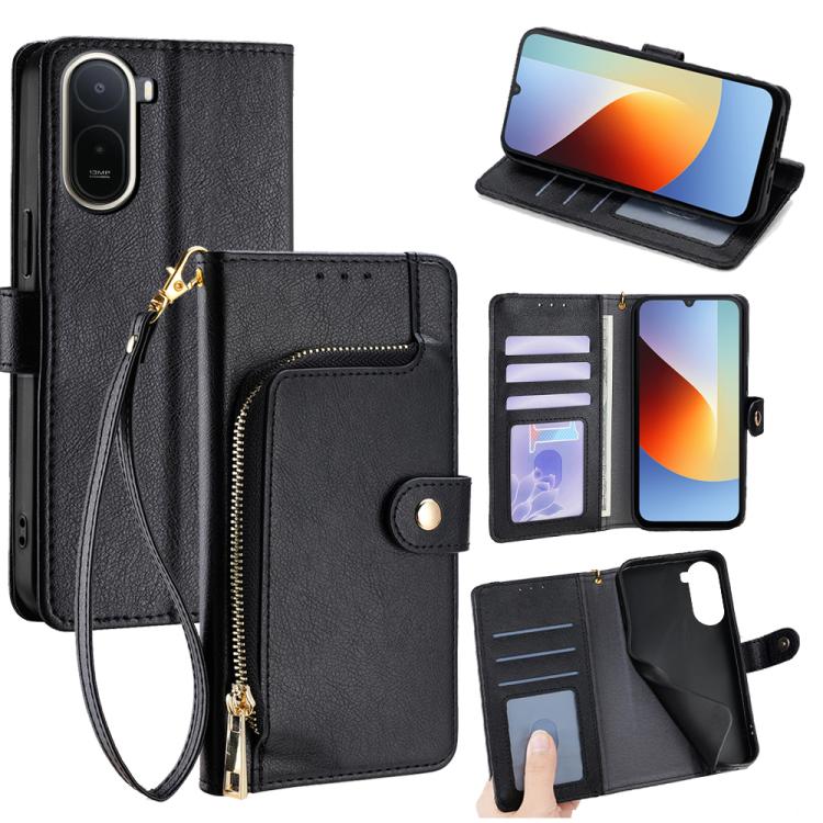 Funda de cuero para teléfono con cremallera ...