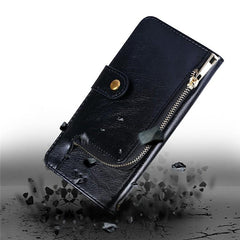 Funda de cuero para teléfono con cremallera ...