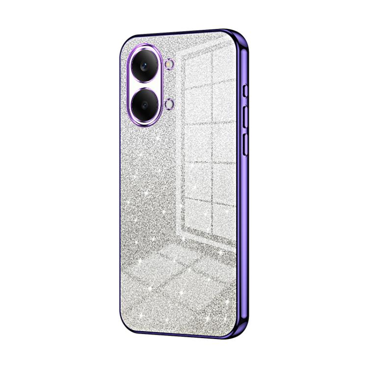 Estuche para teléfono con baño de oro y purp...