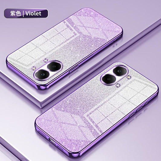 Estuche para teléfono con baño de oro y purp...
