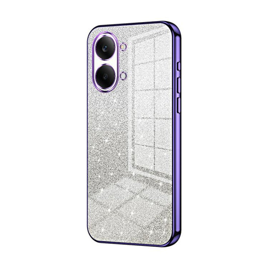 Estuche para teléfono con baño de oro y purp...