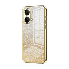 Estuche para teléfono con baño de oro y purp...