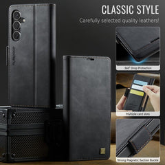 Funda de cuero para teléfono con RFID magnét...