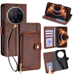 Funda de cuero para teléfono con cremallera ...