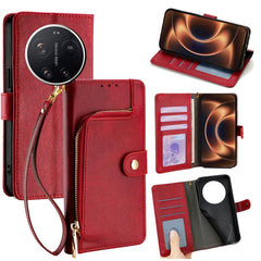Funda de cuero para teléfono con cremallera ...