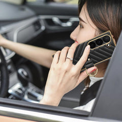 Estuche de cuero para teléfono con anillo de...